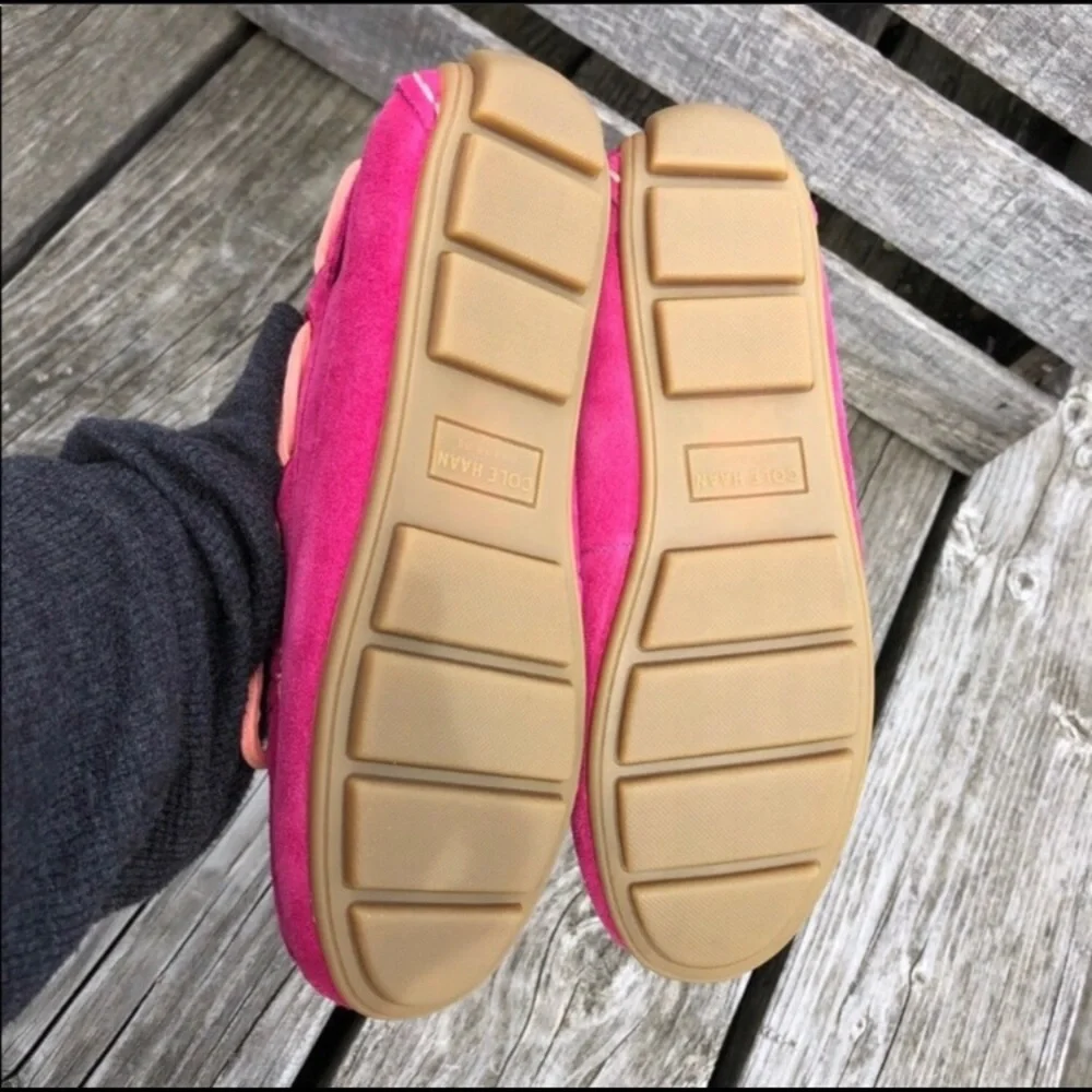 Cole Haan 3.5 Hot Pink Suede Moccasins! NEW!